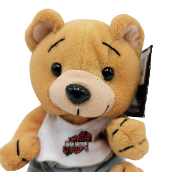 2/$15 Harley Davidson Bear Plush Brown 6" Tank Top Shorts Evo 1998 Hang Tag VTG - Picture 2 of 13